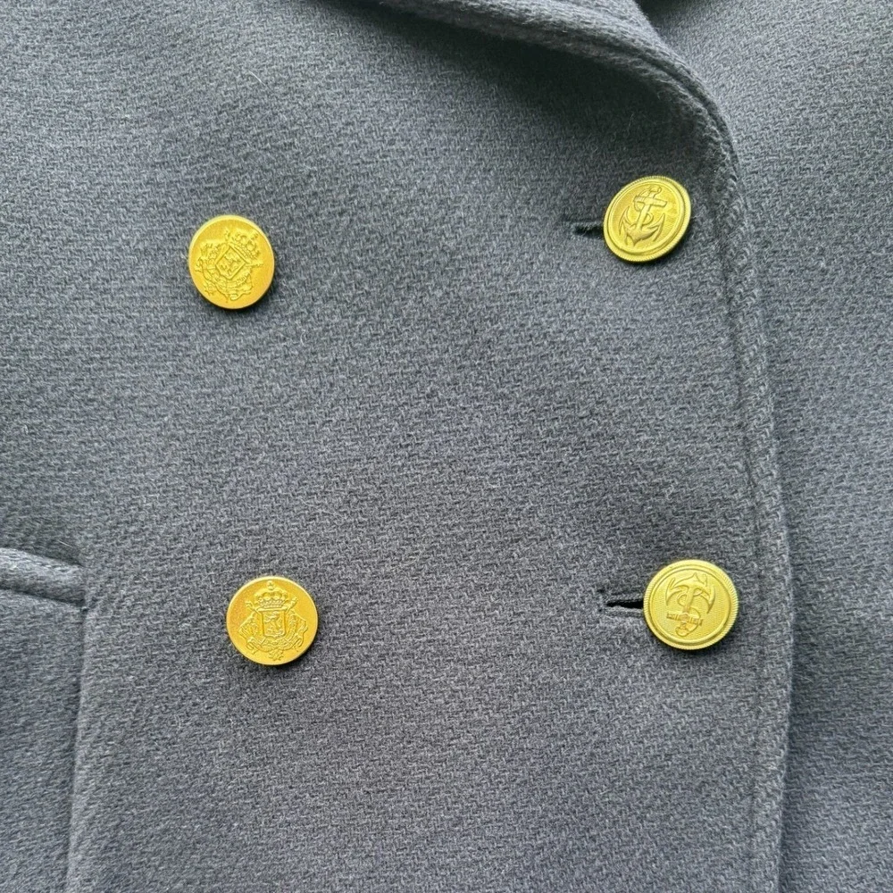 Women's Navy J.Crew Majesty Peacoat in Stadium Cloth‎ 0 Nello Gori Italian Wool - Picture 6 of 6